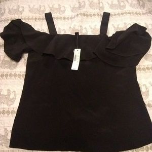 J. Crew Tops - J. Crew cold shoulder ruffle 100% silk top J. Crew Tops - J. Crew cold shoulder ruffle 100% silk top